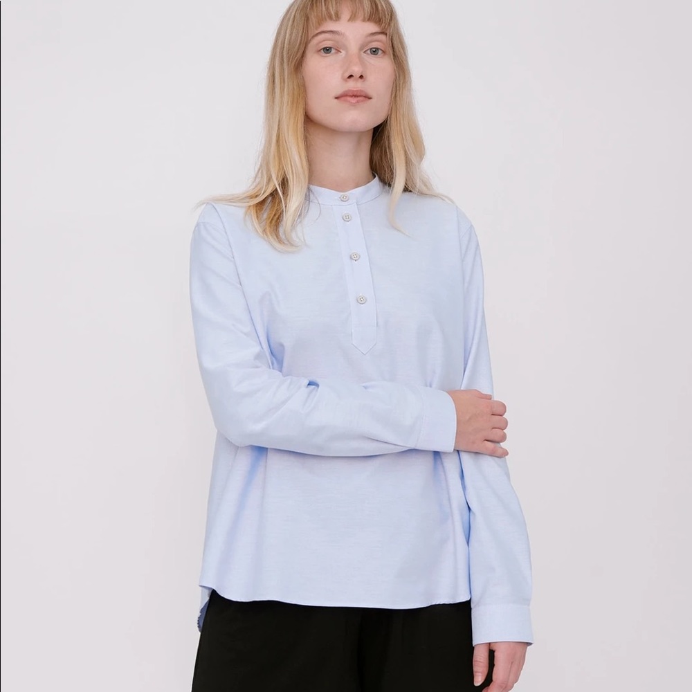 Organic Basics Cotton Oxford Shirt light Blue